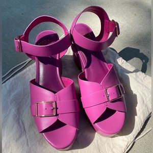 Charlotte Stone Raf Leather Purple Platform Sandal